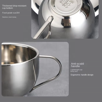 Tasse à café en acier inoxydable à double paroi incassable de qualité alimentaire avec poignée pour boissons chaudes et froides, fournitures de bureau et domestiques