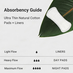Almohadillas absorbentes ultrafinas para el día con 100% algodón natural, <span class=keywords><strong>toallas</strong></span> sanitarias hipoalergénicas con cloro y sin fragancia - Product Image 4