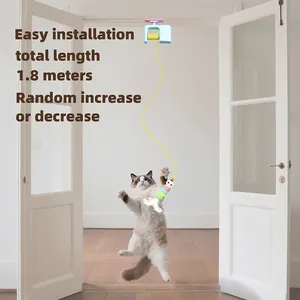 Modern Long Elastic Bell Hanging Door Teasing <b>Cat</b> Interactive Rope Toy with Sticky Disc Swing Plastic Accessory for <b>Cats</b> - Product Image 6