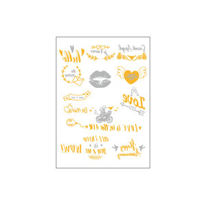 OEM Body Water Transfer temporaneo <span class=keywords><strong>Tatoo</strong></span> Gold Stamping Sticker Metallic Gold Silver <span class=keywords><strong>Flash</strong></span> Tattoo Henna Sticker tatuaggio temporaneo - Product Image 5