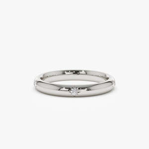 Bague de mariage élégante pour femme en or massif 14 carats plaqué rhodium, sertie de diamants naturels VS taille brillant, monture étoile, éternité complète, tendance - Product Image 2