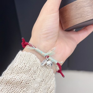 Red <b>Rope</b> Bell <b>Bracelet</b> 999 Sterling Silver Women's Simple Chinese Style Everyday Wear Niche Design - Product Image 3