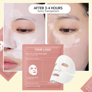 Masque facial au collagène OEM ODM, formule probiotique sûre pour les peaux sensibles, hydratation intense, minimisation des pores, effet transparent instantané. - Product Image 3