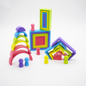 Giocattolo Educativo HOYE CRAFTS Nuovi <span class=keywords><strong>Stili</strong></span> Puzzle Colorato a Forme Geometriche Impilabile Arcobaleno Blocchi da Costruzione per Bambini - Product Image 1