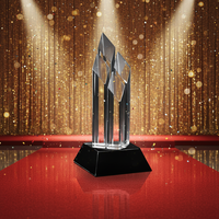 Trophée de champion d'équipe grand format en cristal gravé et poli sur mesure avec base noire pour le golf, le volley-ball, le baseball, le cricket
