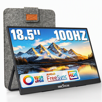 Moniteur portable 18,5 pouces FHD 100 Hz, technologie de protection des yeux à faible lumière bleue, FreeSync, mouvement fluide, panneau IPS, écran USB C