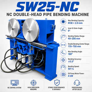 Hydraulic Double-Head Pipe Bending Machine—Pipe forming equipment suitable for ornamental iron gates, fences - Product Image 2