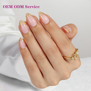 Barra de gel suave personalizada en suministros de <span class=keywords><strong>uñas</strong></span> postizas al por mayor, lámina de oro de almendra mediana, prensa líquida de primera calidad en las <span class=keywords><strong>uñas</strong></span> a granel - Product Image 1