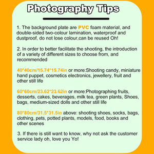 Tấm nền chụp ảnh PVC xốp giả gỗ màu trơn YINGZHI 60*60cm, bán buôn, dùng cho studio chụp ảnh, chụp ảnh thực phẩm - Product Image 6