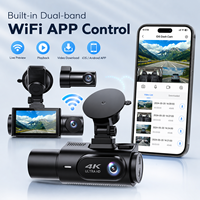 Caméra embarquée 3 canaux : Avant 4K, Intérieur 2K, Arrière 2K, Enregistrement 4K avec ADAS BSD, WiFi double bande 2.4G/5.8G, DVR de voiture