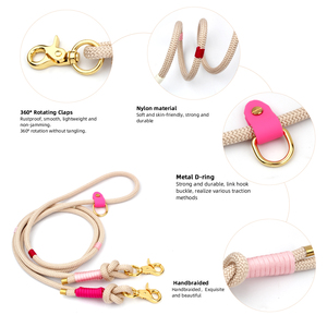 Поводок для дрессировки собак и кошек: классический, мягкий, полосатый, из нейлона, ручной работы, с выдвижной лентой, прямо с фабрики, на заказ, класса люкс - Product Image 4