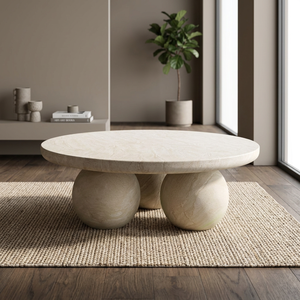 Modern Outdoor GFRC Concrete Coffee <b>Table</b> with Water Transfer Finish Lightweight <b>Patio</b> Furniture - Product Image 5