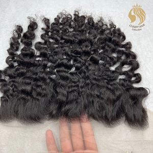 Hot Selling Burmese Curly Raw Vietnamese Natural Human Hair Lace Frontal Curly Style HD Transparent Lace Frontal for Everyone - Product Image 1