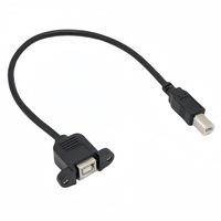 Câble de données USB 2.0 en cuivre pur OEM/ODM, USB Type B mâle vers femelle avec adaptateur de montage sur panneau pour imprimante, terminal de point de vente, scanner