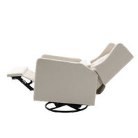 Fauteuil inclinable pivotant au design moderne avec fonction extensible, en tissu microfibre et structure métallique, idéal pour les soins ou le salon