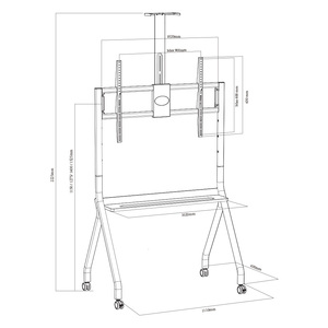 Soporte Móvil con Ruedas para TV de 900*600 mm, Base de Acero Laminado en Frío Negra para Televisores de 50-120 Pulgadas - Product Image 4
