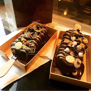 Boîte à glace personnalisée de qualité alimentaire, boîte à emporter pour sucettes glacées, plateau en papier pour emballage, boîte à emporter pour desserts, plateau en papier pour glace au chocolat - Product Image 3