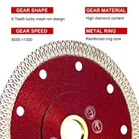 Disque de coupe diamanté ultra-mince industriel de 5 pouces, à haute vitesse, avec bord turbo et revêtement Ti, pour carrelage en porcelaine et granit