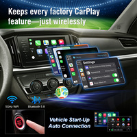 Boîtier adaptateur sans fil 2-en-1 CarPlay et Android Auto en forme de ballon de football, en matériau ABS