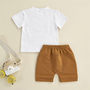 RTS одежда для маленьких мальчиков комплекты одежды с принтом в виде букв для новорожденных комплекты одежды для малышей от 0 до 3 месяцев, для мальчиков и девочек, готово к отправке - Product Image 5