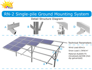 El mejor sistema de montaje en tierra de pila de China, sistema de montaje en tierra, estructura solar de montaje en tierra - Product Image 5