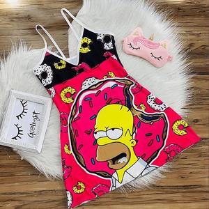 2024 Neuankömmling Sommer Charakter Cartoon Zweiteiliges Set Nachtwäsche Pyjamas Cartoon Nacht kleider für Frauen - Product Image 3