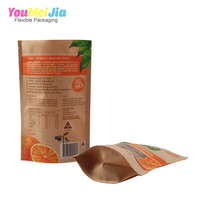 Sachets refermables personnalisés en papier kraft brun anti-odeur, de qualité alimentaire, pour collations et friandises, avec fermeture éclair et fenêtre transparente