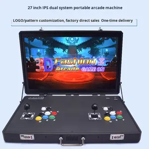 Console de <span class=keywords><strong>jeu</strong></span> d'arcade portable en métal de 27 pouces avec joystick anglais, connectivité sans fil et fonctionnalités multifonctionnelles - Product Image 2