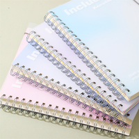 Carnet spirale B5, 124 feuilles, 80 g/m², couverture PP, séparateurs à sangle, dégradé de couleurs, 4 motifs, papeterie étudiante, vente en gros