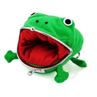 Vente chaude dessin animé mignon pochette en peluche petite clé portefeuille grenouille Manga flanelle en peluche porte-monnaie porte-sacs