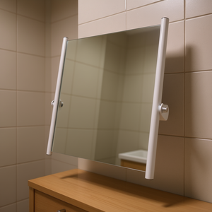 Espejo de Pared Reclinable de 60 x 65 cm, Vidrio de Seguridad, Blanco - Product Image 3