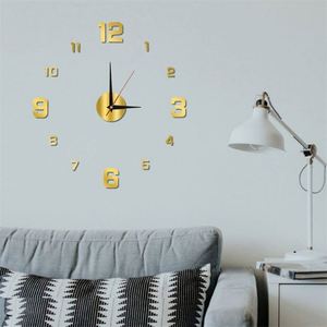 2024 Modern Minimalist Silent Floor Alarm <b>Clock</b> 40cm 3D DIY Quartz LUMINOVA Acrylic Mirror Stickers Living Room Home Decor - Product Image 4