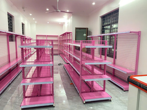 Customization Wire mesh back supermarket shelving / gondola shelving/ <b>display</b> racks Vietnam 3-6 tiers Customization Light Duty - Product Image 3