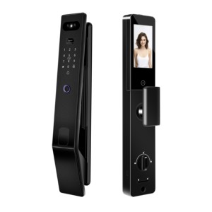 Cerradura de puerta inteligente biométrica de cara y huella dactilar 3D al por mayor con cámara Tuya Wifi opciones de almacenamiento de tarjeta de memoria de seguridad producto caliente - Product Image 6