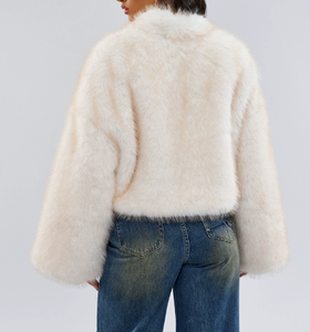 Abrigo de Piel Sintética Corto para Mujer, Talla Grande, Cálido, para Otoño e Invierno, Estilo Moderno y Elegante - Product Image 4