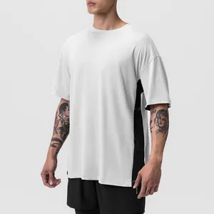 पुरुषों खेल प्रशिक्षण कपड़े जाल सांस बेसबॉल क्रू गर्दन Oversize टी शर्ट