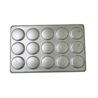 Plaque de cuisson et moule à hamburgers antiadhésifs en acier et aluminium robuste de 4 pouces, 15 cavités, résistantes au four, pour la préparation de burgers