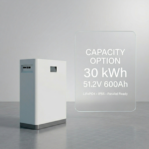 แบตเตอรี่สำรองไฟบ้านแบบ All-in-One 51.2V สำหรับ OEM/Private Label  แบบต่อพ่วงได้ ความจุ 5kWh 10kWh 15kWh พร้อมหน้าจอ LCD ระบบจัดการแบตเตอรี่ (BMS) รองรับ CAN, RS485  20 ภาษา รวมถึงภาษาอาหรับ รุ่น NEHC000 - Product Image 2