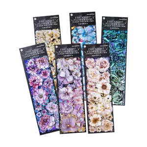 3 pièces d'autocollants pour animaux de compagnie en papier Night Flower God Series <span class=keywords><strong>Dark</strong></span> Series Journal Decorative Source Material <span class=keywords><strong>into</strong></span> 6 Choices - Product Image 5