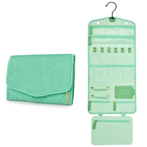 BSCI Fabrik Wasserdichte geste ppte hängende gefaltete kosmetische Schlinge Tasche Reise Toiletten artikel Tragbare Aufbewahrung Make-up Beutel Schmuck Handtasche