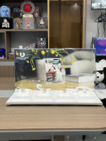 Support d'affichage personnalisé en métal transparent de 3 mm d'épaisseur pour appareils mobiles, facile à assembler, idéal pour les présentoirs de comptoir de magasin de téléphonie mobile et la présentation de marques.