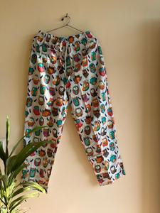 Blanco 100% algodón orgánico búho estampado cuello en V cordón cierre manga larga pijama transpirable Sexy camisón de talla grande mujeres - Product Image 2