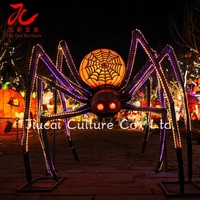 Maßgefertigte Große Festival-Laternen Halloween LED-Spinnen-Laternen Dekorative Oster-Themen Wasserdichte Garten-Event-Seiden-Laternen
