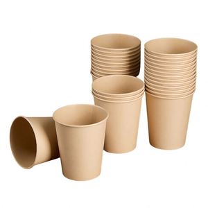 Gobelets jetables personnalisés écologiques en papier kraft double paroi noir/blanc/argent/cuir de vachette 90 mm 8-16 oz pour usage industriel - Product Image 1