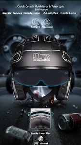 Cascos para motocicletas eléctricas con certificación DOT ECE, ABS, visores transparentes, negros, plateados, coloridos, estilo retro, medio abiertos. - Product Image 4