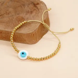 Go2boho Evil Eye braccialetti di amicizia regolabili con perline d'oro per le donne regalo alla moda di moda bellissimo In estate