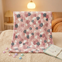 Tissu en polyester flanelle jacquard floral imprimé sur mesure, motif cœur, écologique, directement de l'usine, pour couvertures et plaids