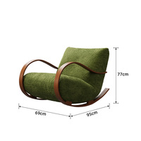 Fauteuil à bras unique de style moderne du milieu du siècle pour la chambre à coucher et le salon, chaise de loisirs à domicile, chaise à bascule créative de designer