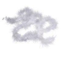 Bordure en plumes courtes blanches de 1 m, pour la décoration de robes de scène, les accessoires d'artisanat et les décorations de carnaval