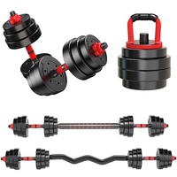 PINJIAN Haltères à Domicile Équipement de Fitness Kettlebell 4 Poids Libres Haltères et Barre Ajustables pour le Fitness
